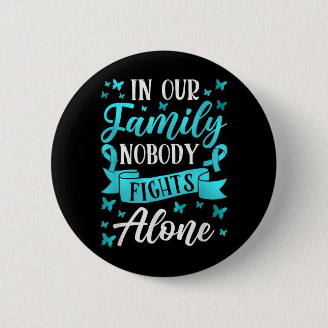 Teal Ribbon Ptsd Posttraumatic Stress Anxiety 6 Cm Round Badge (Front)