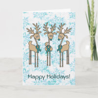 Teal Ribbon Reindeer (Uterine Cancer)