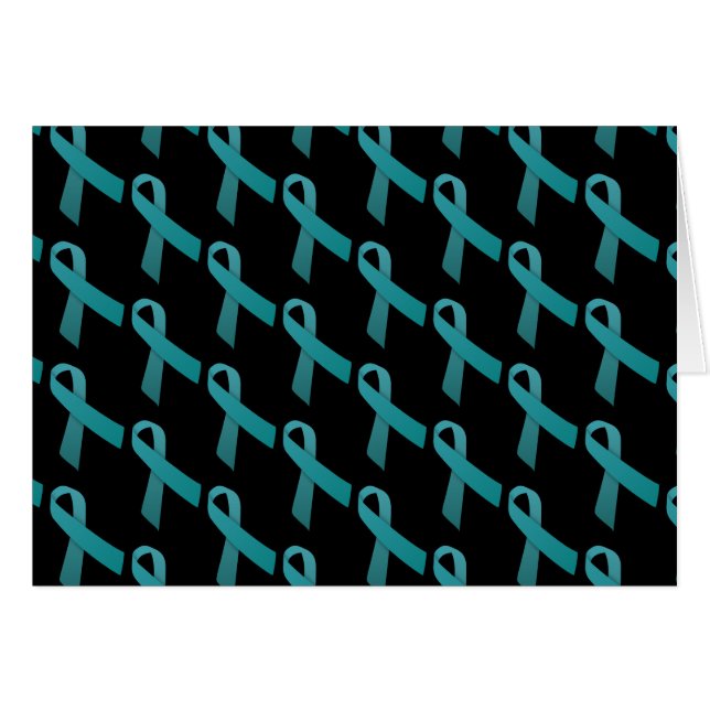 Teal Ribbons Tiled Pattern (Front Horizontal)