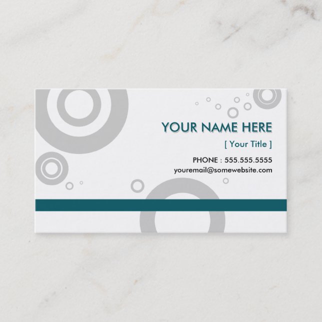 teal rings business card (Front)