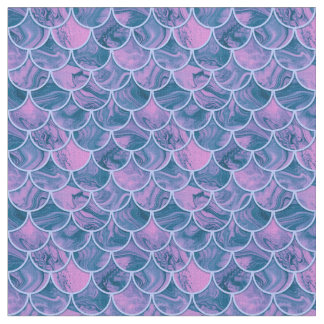 Teal rose scales fabric