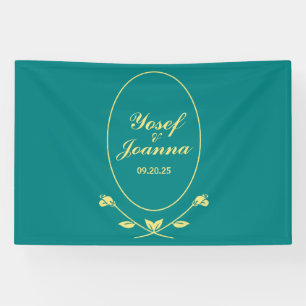 Teal Rose Wedding Banner