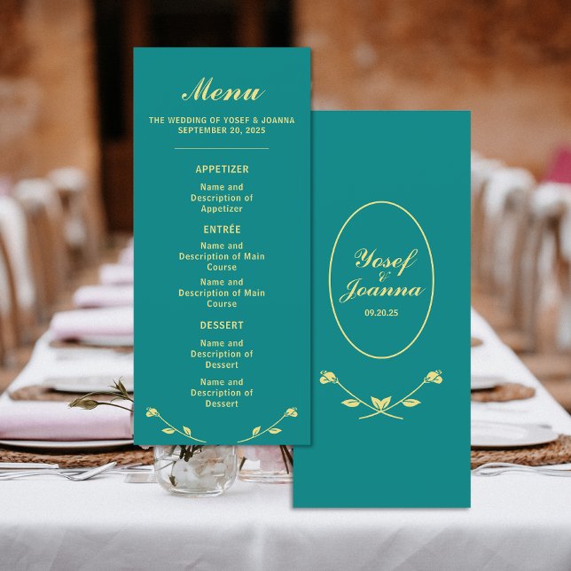 Teal Rose Wedding Menu (Creator Uploaded)