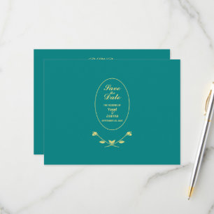 Teal Rose Wedding Response RSVP Card