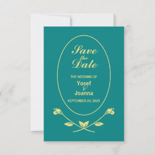 Teal Rose Wedding Response RSVP Card