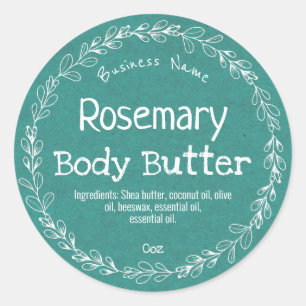 Teal Rosemary Bath And Body Product Labels