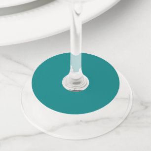 Teal Round Wine Glass Tag
