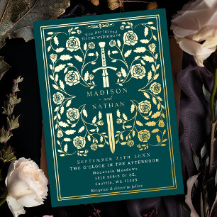 Teal Royal Mediaeval Sword Wedding