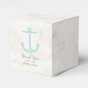 Teal Rustic Anchor Wedding Favour Box