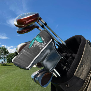 Teal Rustic Butterfly Personalised Golf Head Cover