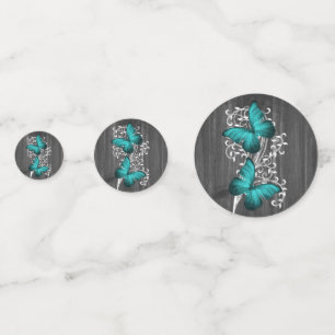 Teal Rustic Butterfly Wedding Table Confetti