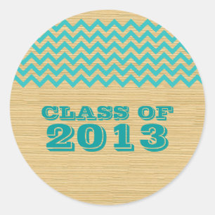 Teal Rustic Chevron Graduation Stickers