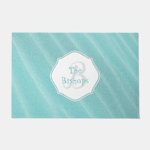 Teal Sand Ripples Personalised Door Mat