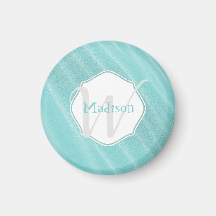 Teal Sand Ripples Personalised Magnet