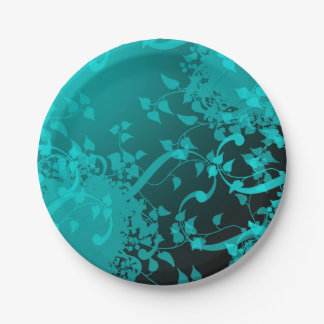 Teal Satin Look Party Plate