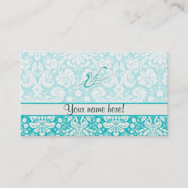 Teal Saxophone Business Card (Front)