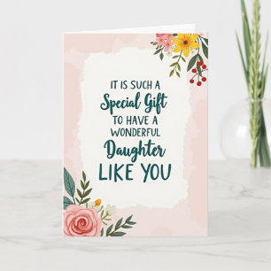 Teal Script Daughter Day Card
