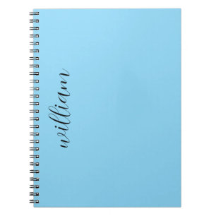 Teal Script Girly Monogram Name Gift notebook