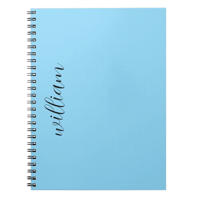 Teal Script Girly Monogram Name Gift notebook (Front)