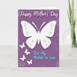 Teal Script Mother In Law Card