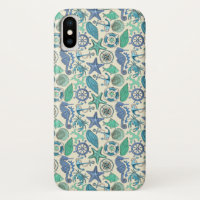 Teal Sea Animals Pattern