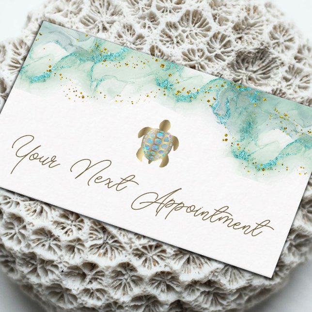 teal sea turtle appointment card (Creator Uploaded)