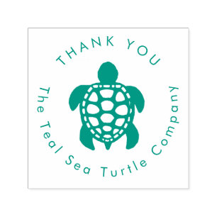 teal sea turtle design  self-inking stamp