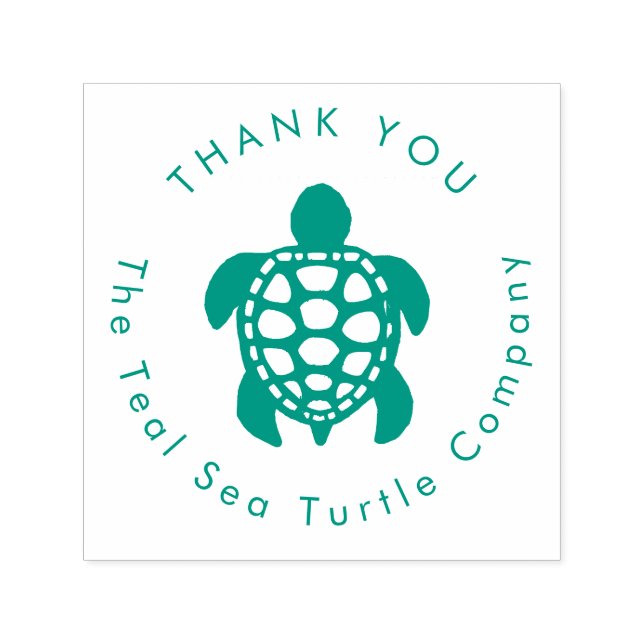 teal sea turtle design  self-inking stamp (Design)