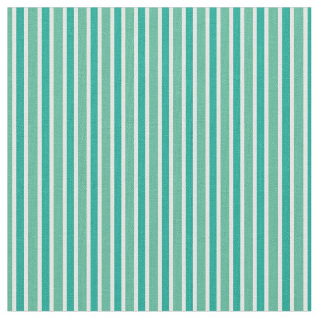  Teal & Seafoam Multi-Tone Vertical Stripes Fabric (Close Up)