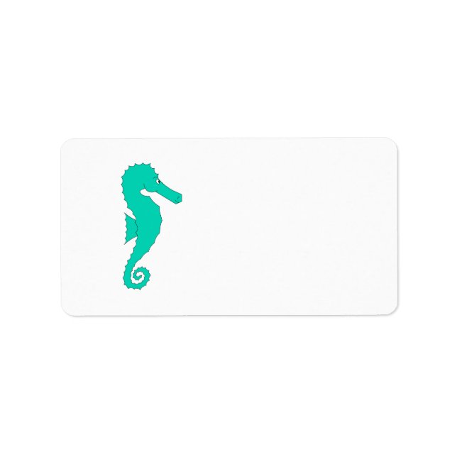 Teal Seahorse Label (Front)