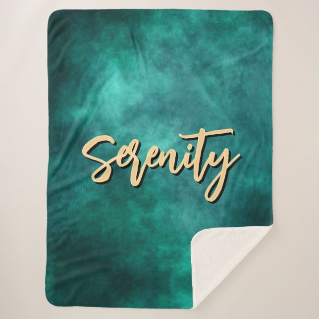 Teal Serenity Sherpa Blanket (Front)