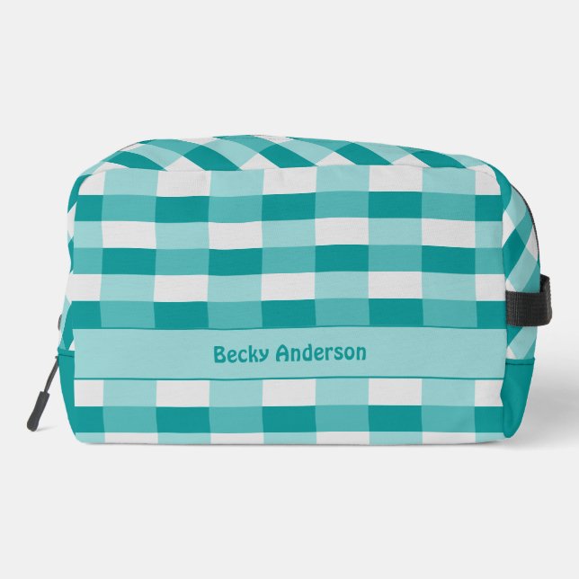 Teal Shades Colour Blocks with Light Grey Dopp Kit (Back)