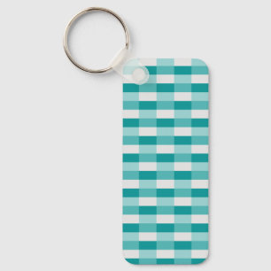 Teal Shades Colour Blocks with Light Grey Key Ring