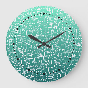 Teal Shades Sea Green Blue Aquamarine Large Clock