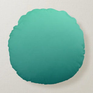 Teal Shades Sea Green Blue Aquamarine Round Cushion