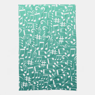 Teal Shades Sea Green Blue Aquamarine Tea Towel