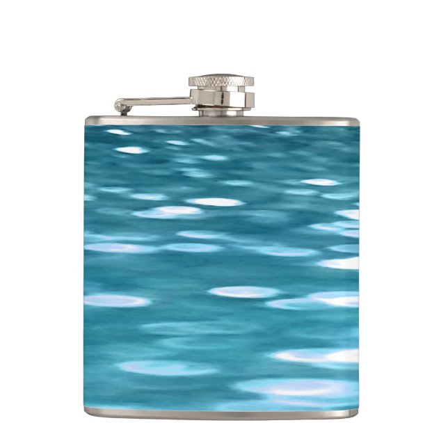 Teal shimmer hip flask (Front)