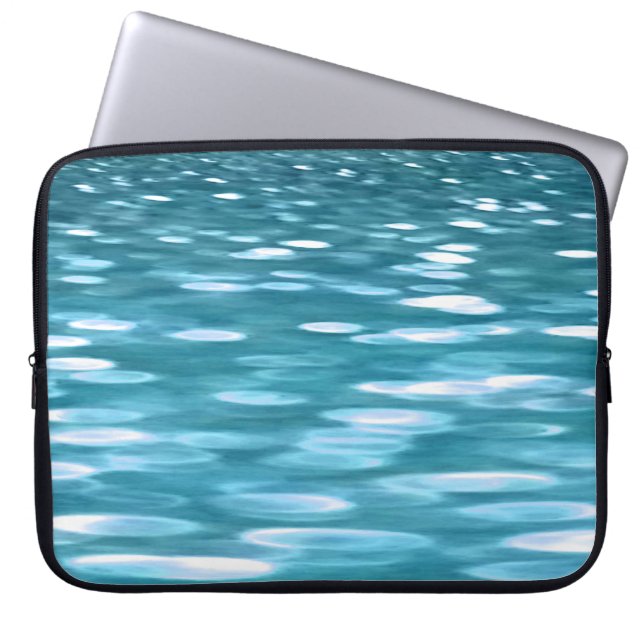 Teal shimmer laptop sleeve (Front)