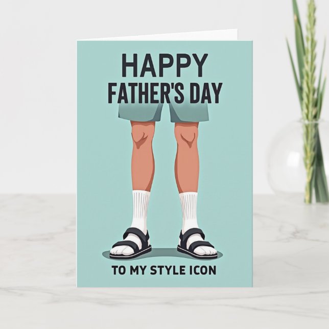 Teal Shorts Fathers Day Card (Front)
