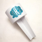 Teal & Silver Monogrammed Beach Spiker Cup Holder