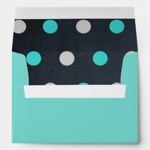 Teal & Silver Polka Dots Teal Envelope