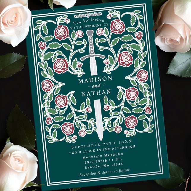 Teal Silver Royal Sword Mediaeval Fantasy Wedding  (Creator Uploaded)