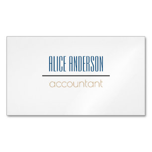 Teal simple geometric modern accountant business magnetic business card