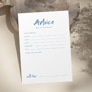 Teal Simple Modern Brush Script Graduation Advice Card