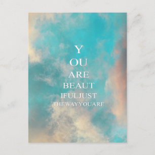 Teal Sky Blue Love Quote Postcard