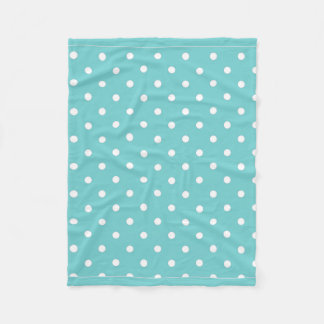 Teal Sky Polka Dot Fleece Blanket
