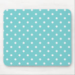 Teal Sky Polka Dot Mouse Pad<br><div class="desc">This gorgeous shade of blue could be found in a sky on any given day, as the sky changes hues frequently. In any case we couldn’t resist giving it a fun name like teal sky. We of course, made a matching polka dot pattern to give you the option between solid...</div>