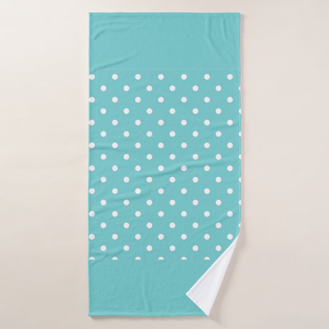 Teal Sky Polka Dots Bath Towel (Bath Towel)