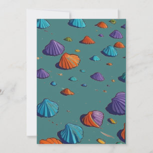 Teal &snailshell Bridal Shower Invitation Templat