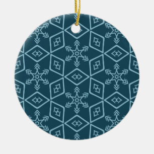 Teal Snowflake Ceramic Ornament